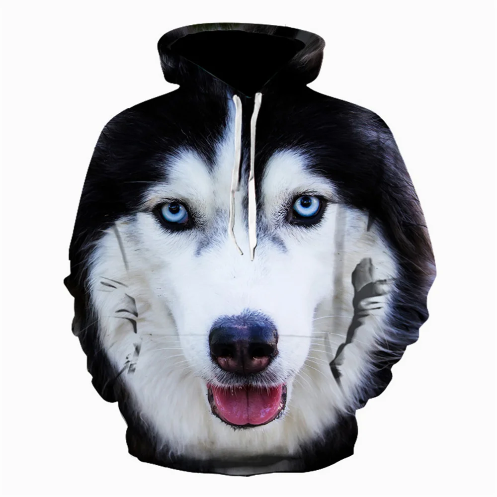

Anime Personality oversized Samoyed Wolf hoodie Boy and girl 3D printed sweatshirt Harajuku autumn and winter hoodie kawaii