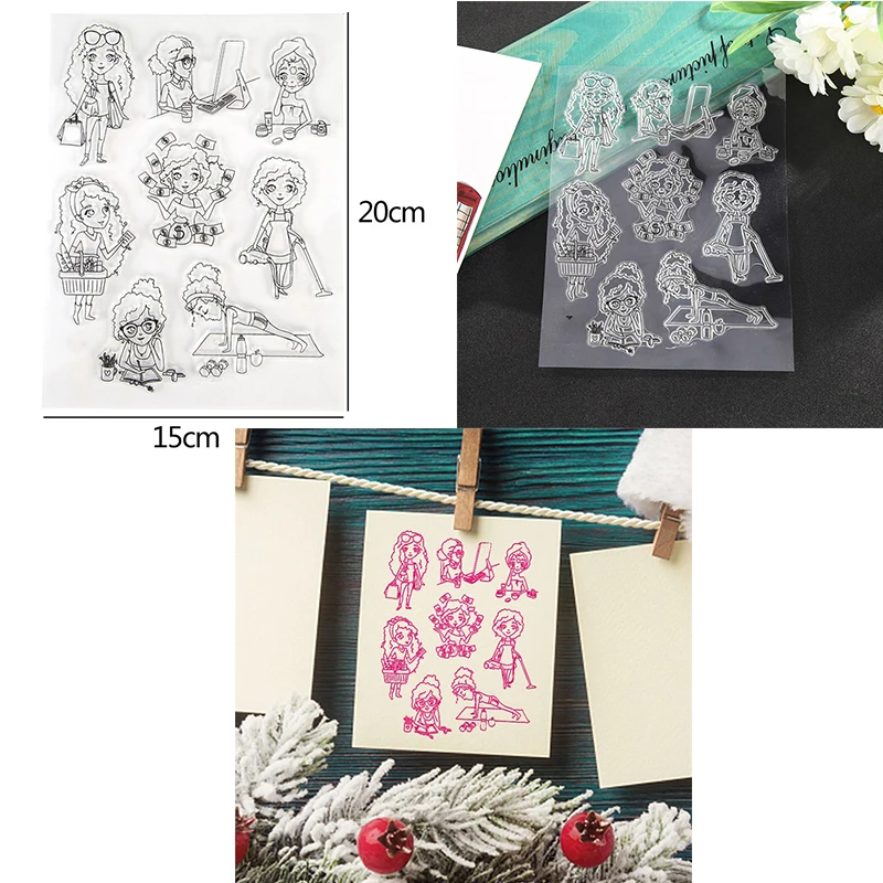 Красивые девушки для спорта работы по дому красоты прозрачный силиконовый штамп