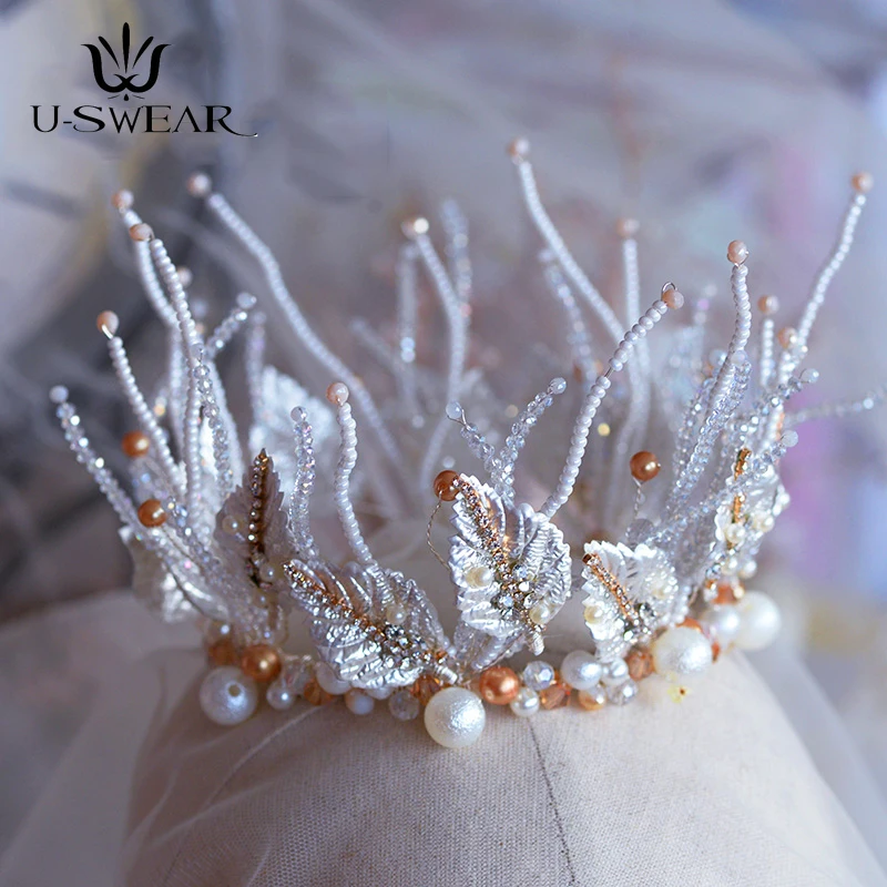 Винтажные Серебряные украшения для волос ручной работы в стиле барокко |