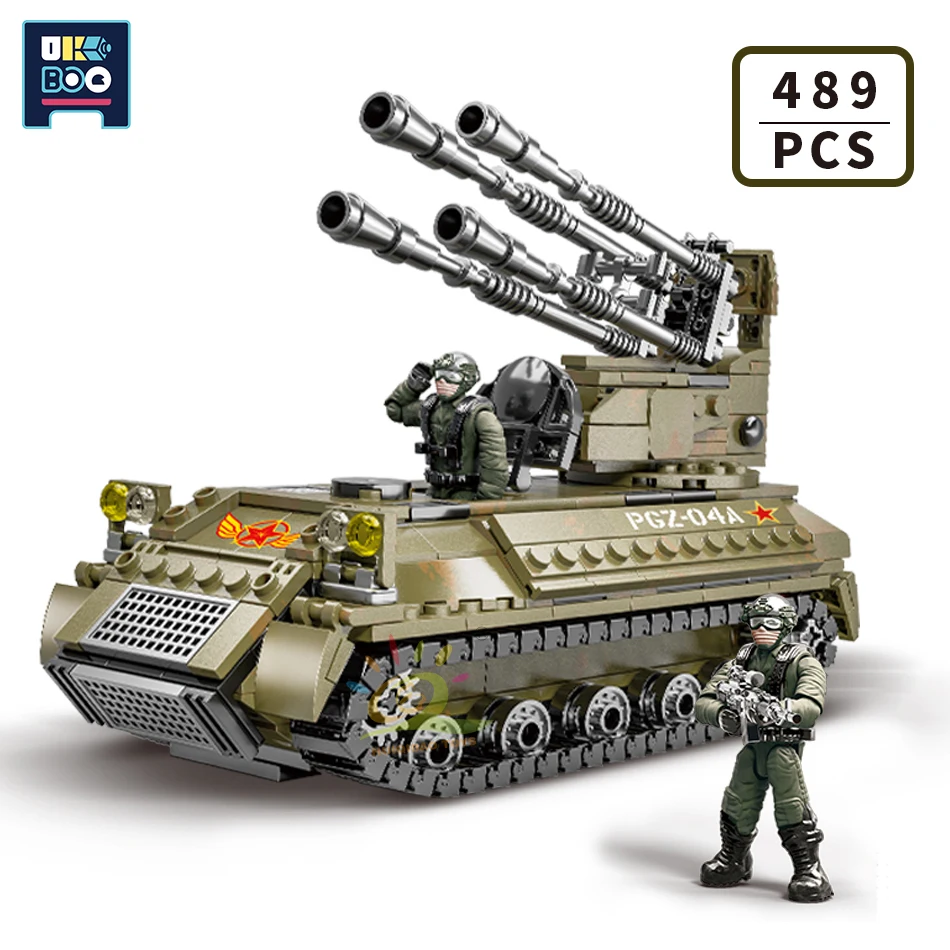 

UKBOO 489 шт. модель военного танка строительные блоки оружие бронированный Боевая машина конструктор кирпич солдат, игрушка для детей