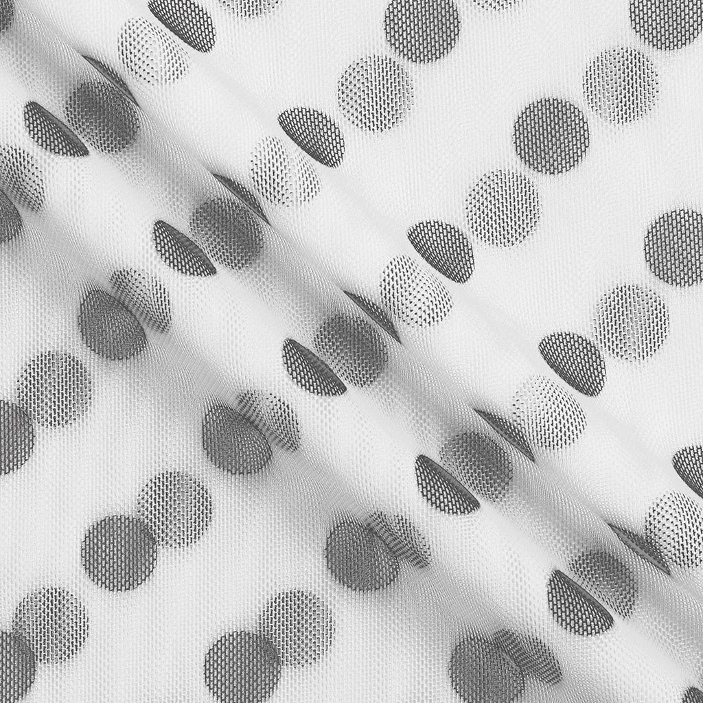 

Women Fashion O-Neck Point Print Mesh Long Sleeve Shirt Tops Blouse harajuku 2019 #2S19