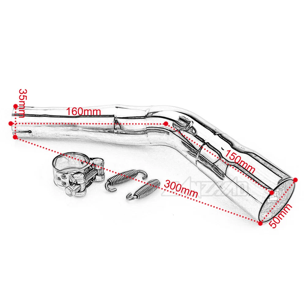 Выхлопная средняя труба GTS для мотоцикла нержавеющая сталь Piaggio Vespa 250 300 2007 2017 2018