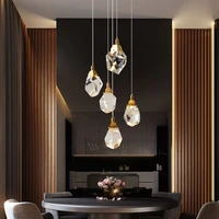 kitchen bar chandelier living room hall chandelier luxury crystal chandelier lighting gold household led crystal stair lamp