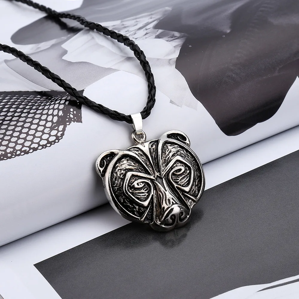 Превосходное колье чокер с головой медведя амулет динамометрическая подвеска