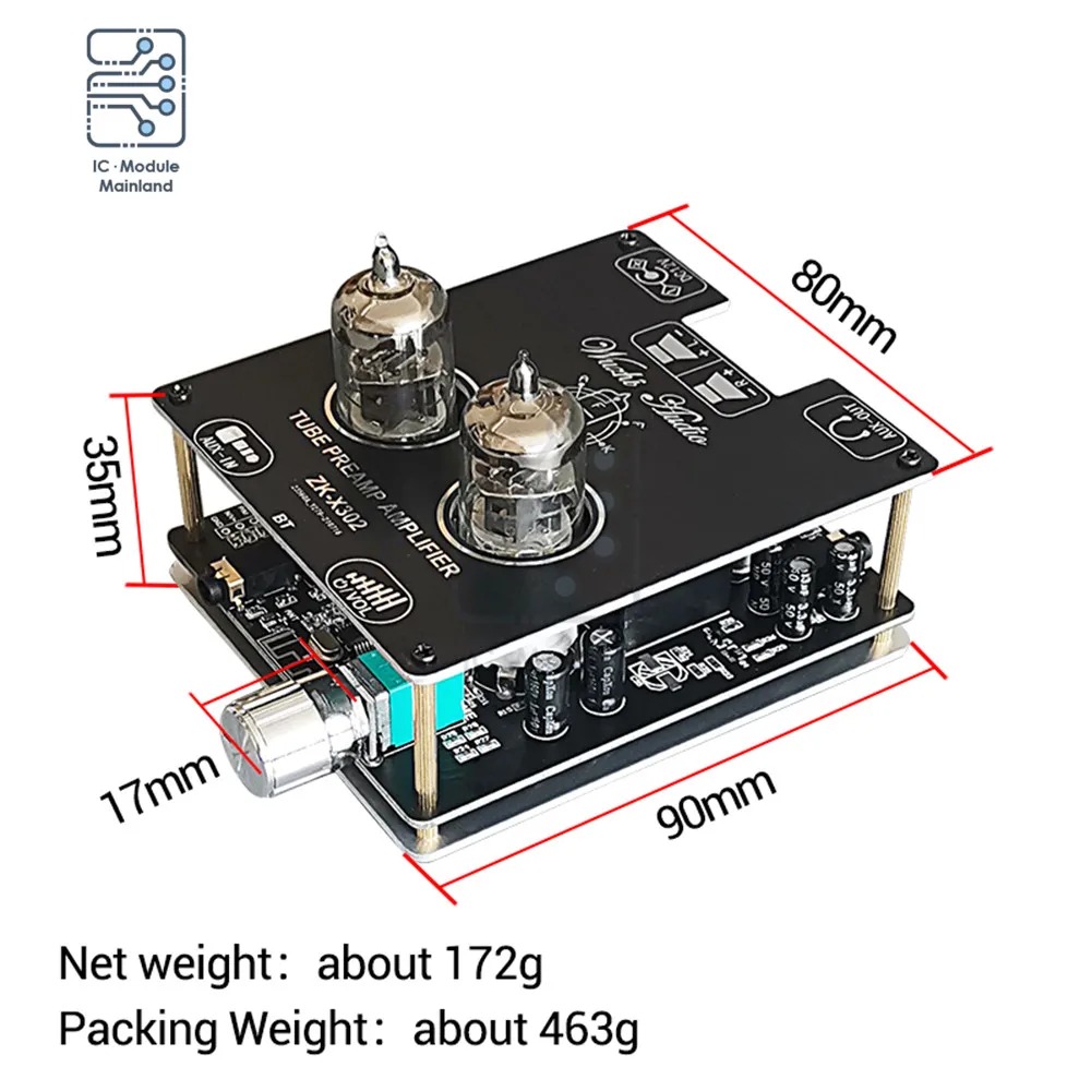 Модуль усилителя мощности 12 В постоянного тока ZK-X302 Bluetooth вспомогательный вход 6J1
