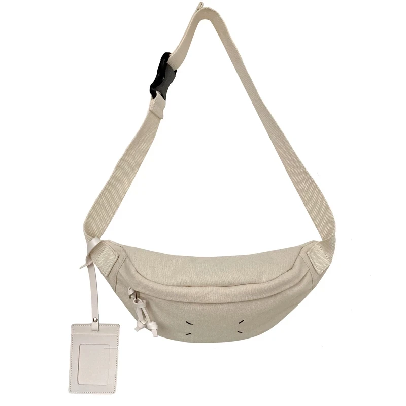 

EASYANT New Fanny Pack Waist Bag Women Canvas Cotton Bag Casual Chest Bag Sport Canva Bag