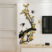 plum flower acrylic wall stickers 3d living room porch corridor restaurant sofa tv background wall decoration chinese style