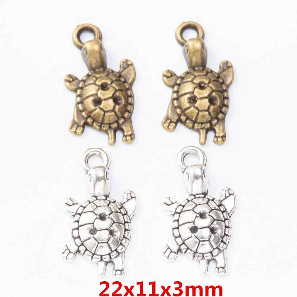 

160 штук Ретро Подвеска-черепаха, цинковая Подвеска из сплава для творчества, Европейский стиль, ювелирное изделие 7281