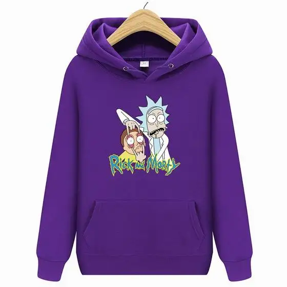 HW0041purple Новинка, брендовые толстовки с капюшоном Rick marty для мужчин и женщин, мужские толстовки с капюшоном для скейтборда, мужские хлопковые толстовки с капюшоном Rick marty - Цвет: HW0041purple