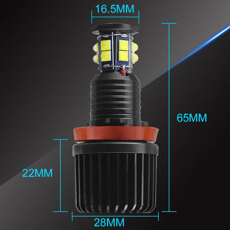 Светильник светодиодный с ангельскими глазками 6500K120W H8 2 шт.|Аксессуары для фар