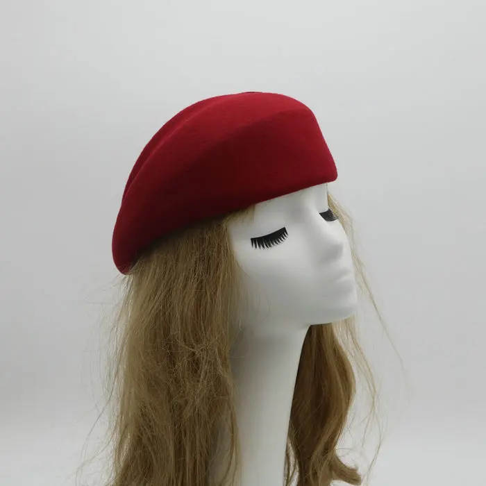

Lady Fedoras 100% Wool Cap Woman Woolen Bowtie Cap Autumn Beret Hat Bowler Hat Pumpkin Hat Party Wedding Church hat Cap