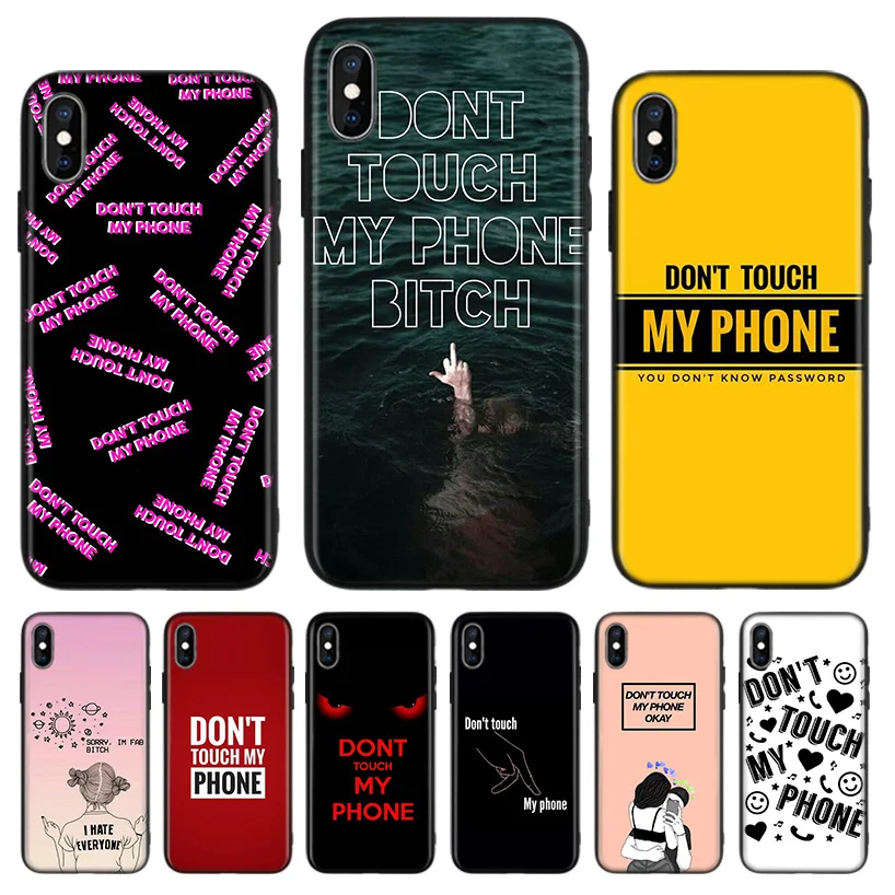 Не трогайте мой телефон черный чехол для телефона Apple IPhone 11 Pro XS MAX XR 7 8 6 6S Plus X 10 Ten 5 5S SE Coque Shell