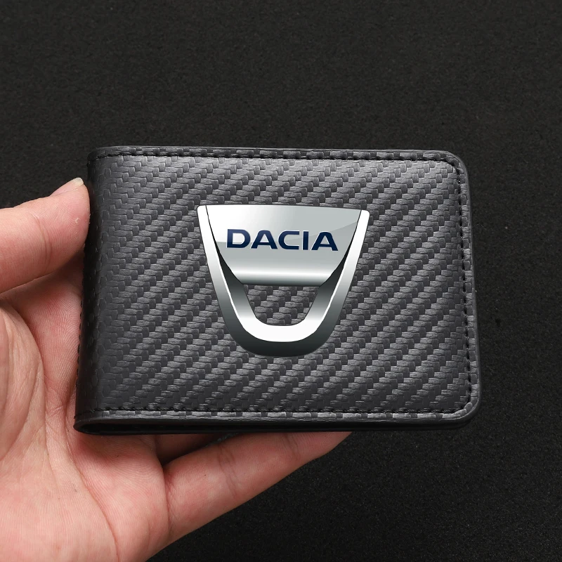 

Новинка, отделение для кредитных карт из углеродного волокна, кожаная сумка для удостоверения личности водительского удостоверения для Dacia...
