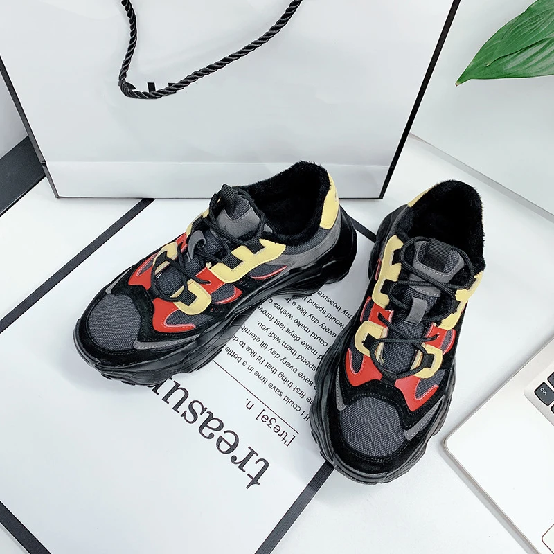 

Genuine Leather Chunky Sneakers Women's Shoes On Platform Woman Fashion Designer Shoes Women New Arrival 2021 Casual Sneakers