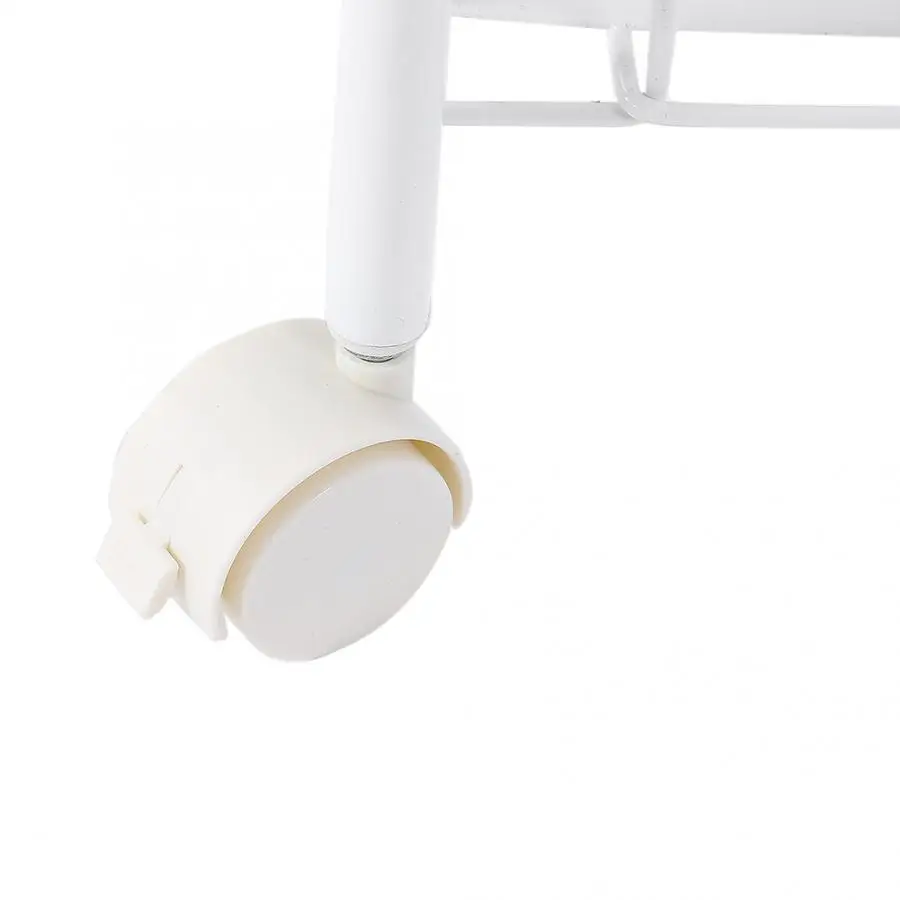 Съемный 4 яруса металлический стеллаж для хранения колесиков тележка