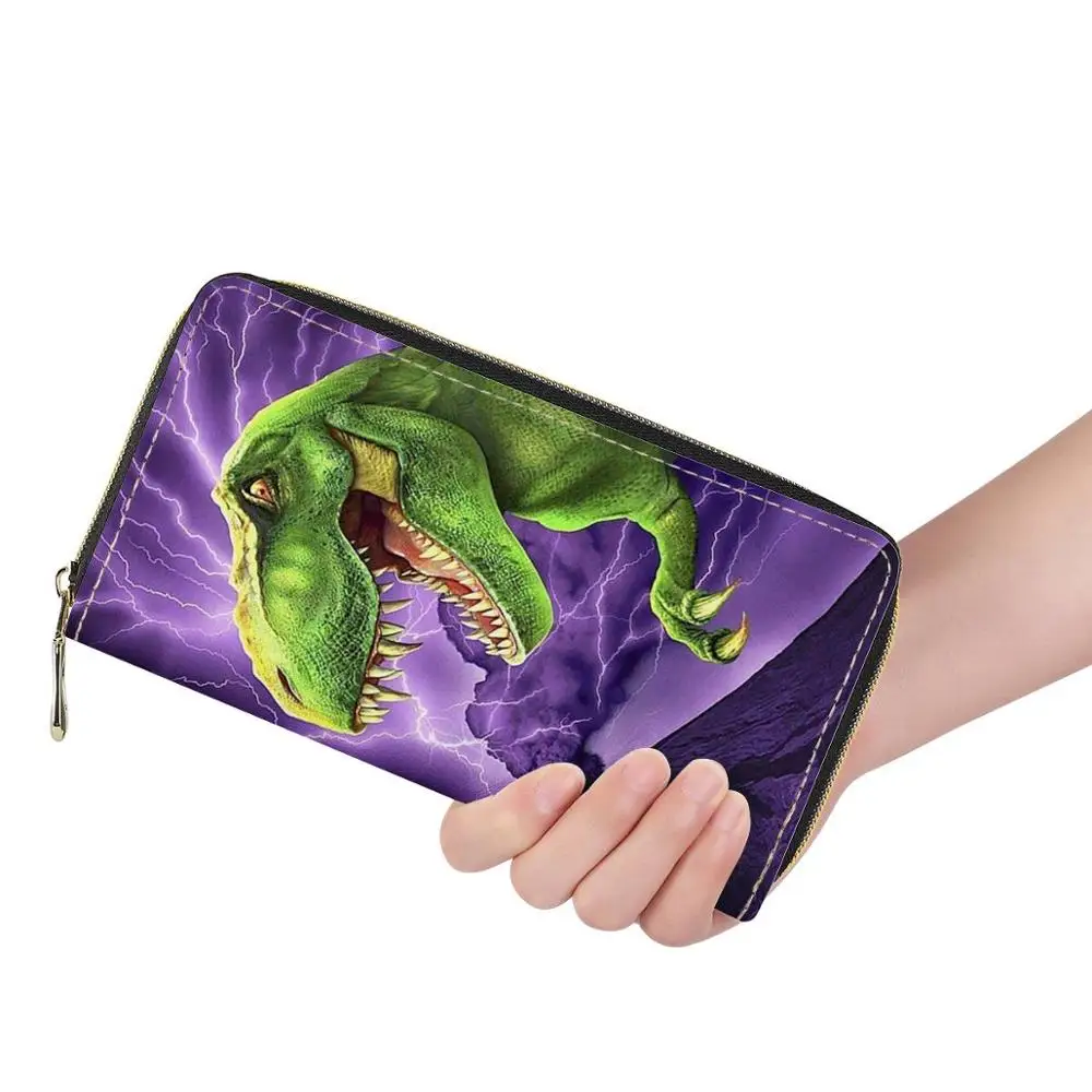 

Женские кошельки из ПУ кожи, крутой кошелек с 3D принтом динозавра, дамская сумочка для монет, кошелек на молнии, кошелек для женщин, монеты и ...