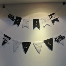 Anime Star Wars Theme Pennant Party Supplies Props Decoration Non-woven Rainbow Flag Baby Shower Birthday/Wedding Party Props