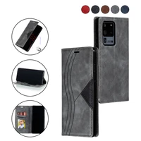 solid color flip leather phone case for samsung galaxy note 20 10 9 8 s21 s20 ultra s10 lite s9 s8 plus s7 edge pro wallet cover