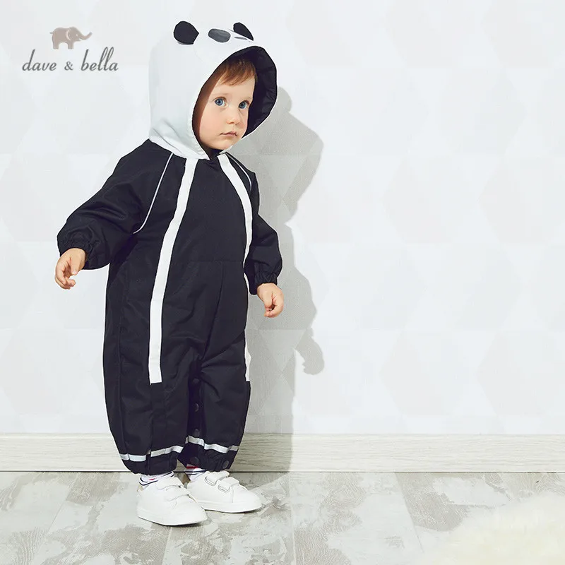 DB15552 dave bella winter new born baby unisex fashion cartoon padded jumpsuits infant toddler clothes children romper 1 piece