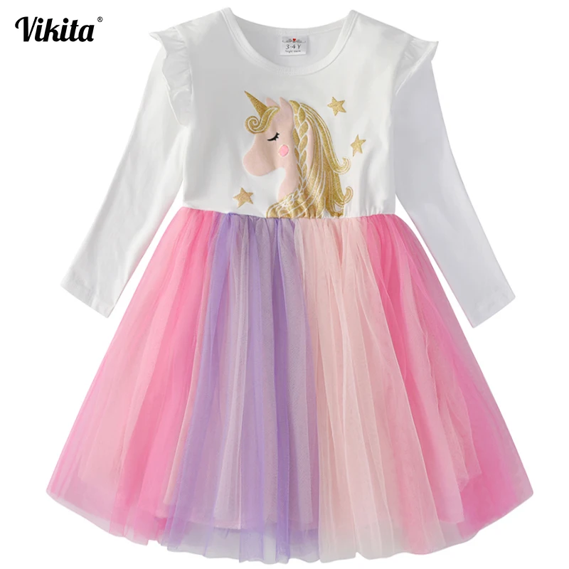 VIKITA/Брендовое детское платье для девочек детская одежда с героями мультфильмов