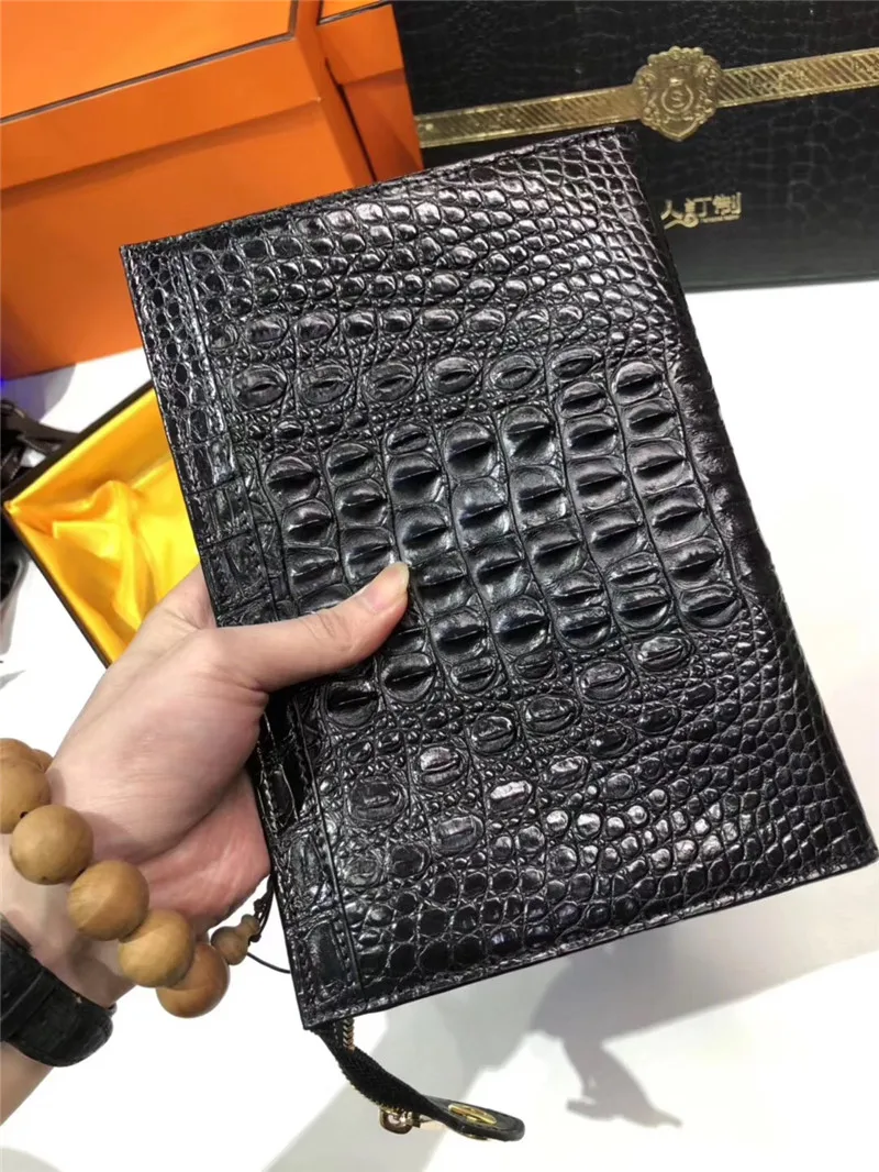 Подлинная натуральная кожа аллигатора на молнии деловой рабочий клатч кошелек
