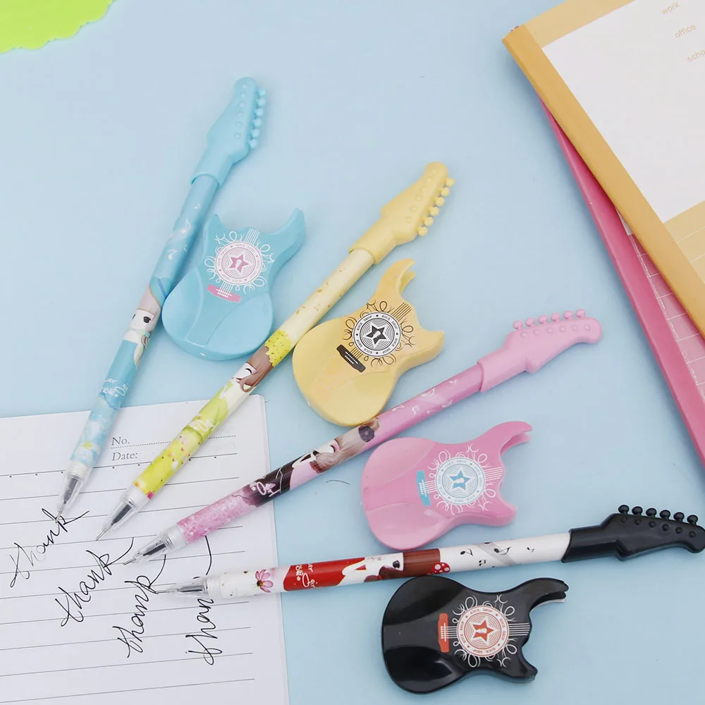 

0.38mm Cute Kawaii Plastic Gel Pen Creative Guitar Novelty Pens For Kids Gift Korean Stationery Student Gifts Awards Free Ship