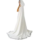 Длинная шифоновая Свадебная шаль, накидка-болеро длиной до пола, свадебная куртка с кружевным подолом и капюшоном, накидка для невесты
