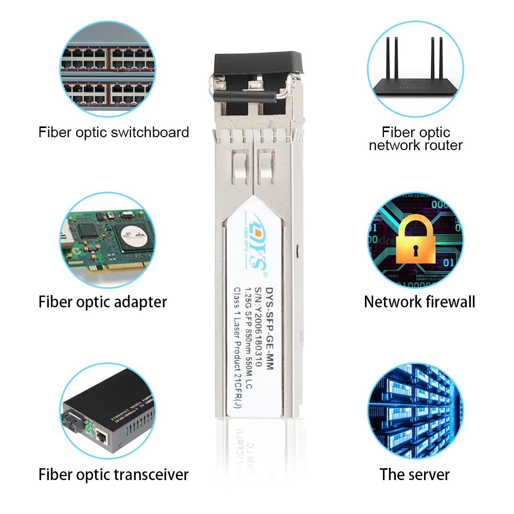 

10PCS/lots 1.25G Mini Gbic 850nm 550m Fiber SFP Transceiver Module Multimode Duplex LC DDM Compatible with Cisco Switch