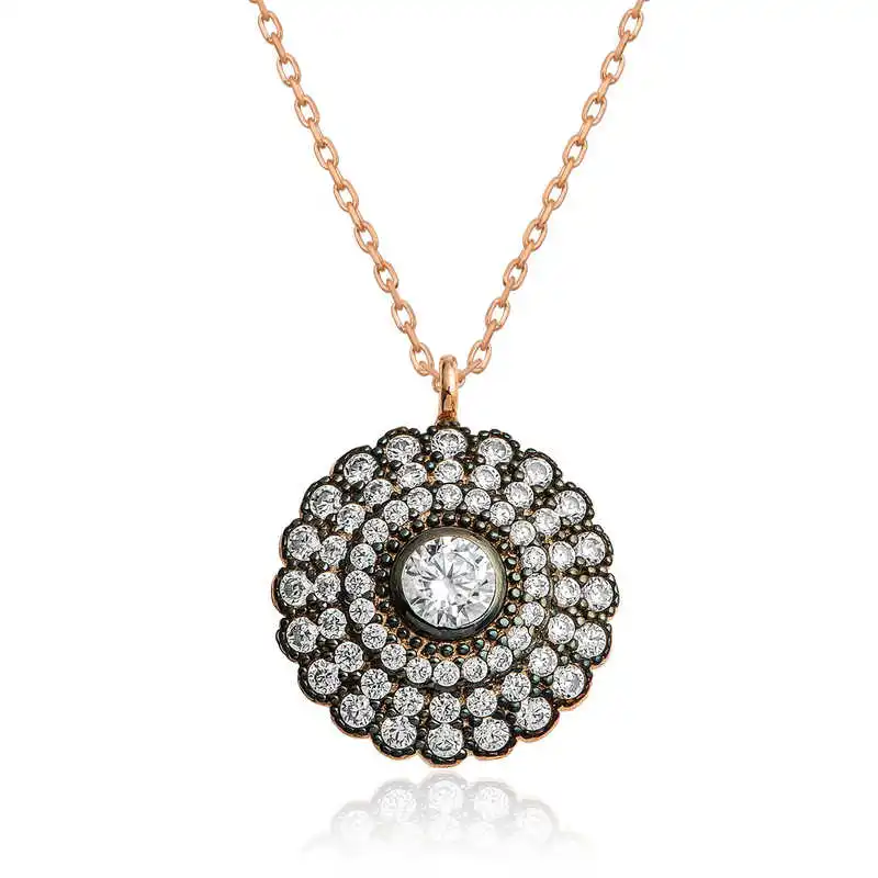 

Серебряное ожерелье Silverlina с бриллиантами, цветочным рисунком