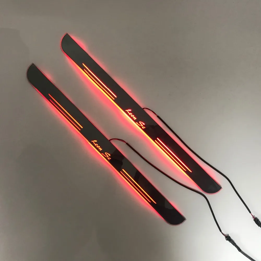

Free express ship Led door sill Decorative lights Slat guards Plate strips for seat leon sc