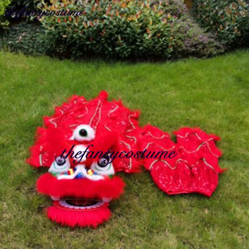 

14 inch Chinese Lion Dance Mascot Costume WZPLZJ Children 5-12 Age Cartoon Family Props Outfit Dress Party Carnival Festivall