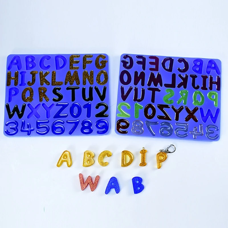 

Alphabet Epoxy Resin Mold English Letters Number Pendant Casting Silicone Mould DIY Crafts Jewelry Keychain Casting Tool T84A