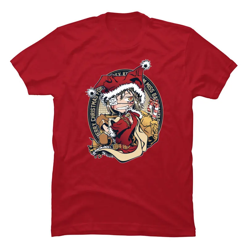 

Bad Santarina Crewneck T Shirt Nightmare Before Christmas JoJo Skeleton Summer Autumn Tops Tees Cotton Birthday Tees Men's