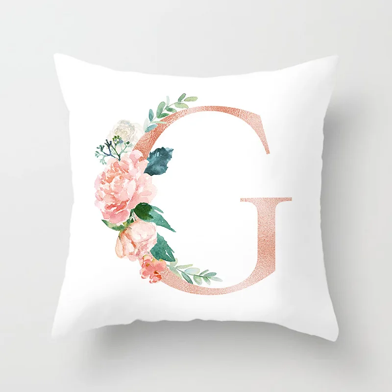 26 букв Подушка с алфавитом чехол для дивана украшение дома Цветок Наволочка