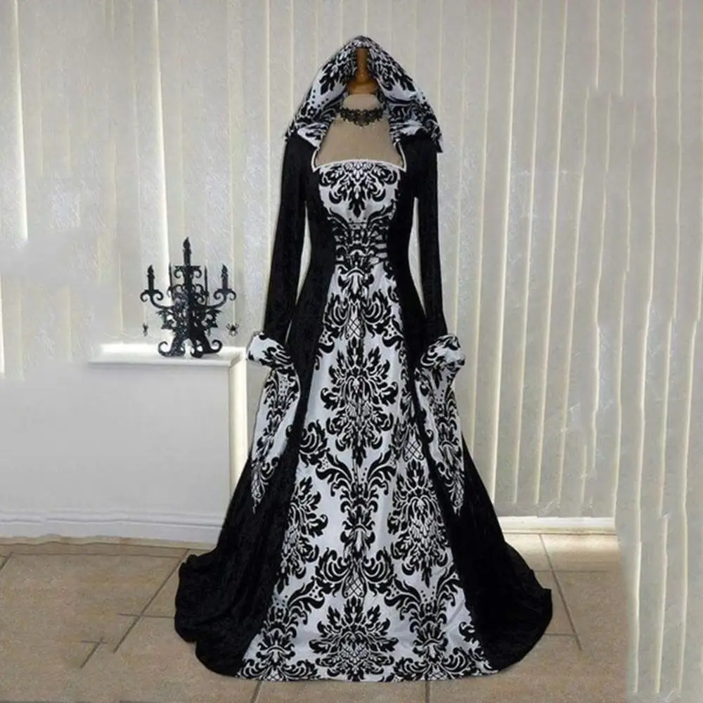 Винтажное женское платье на Хэллоуин бандаж большого размера готическое Платье