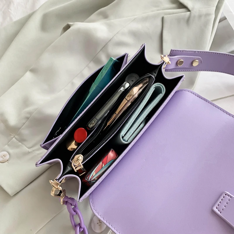 

Chain Design New Mini PU Leather Flap Bags For Women 2021 Winter Lady Shoulder Handbag Female Fashion Cross Body Bag