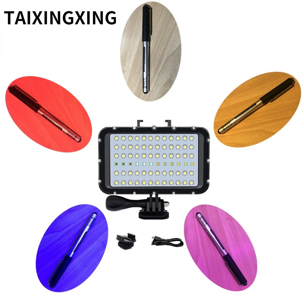 

5-color fill light 45m waterproof LED color diving lamp for GoPro 8 7 6 5 4 3 Nikon Sony Canon SLR camera
