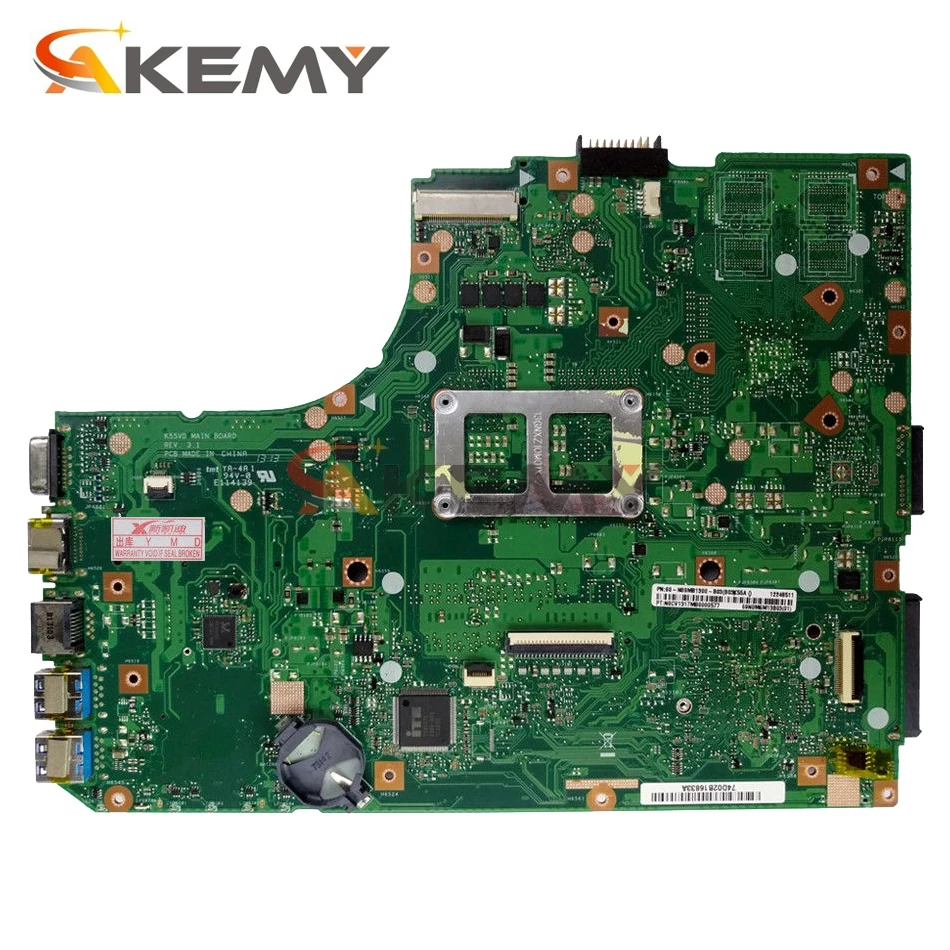 Материнская плата Akemy K55VD для ноутбука ASUS K55A A55V K55V оригинальная материнская с