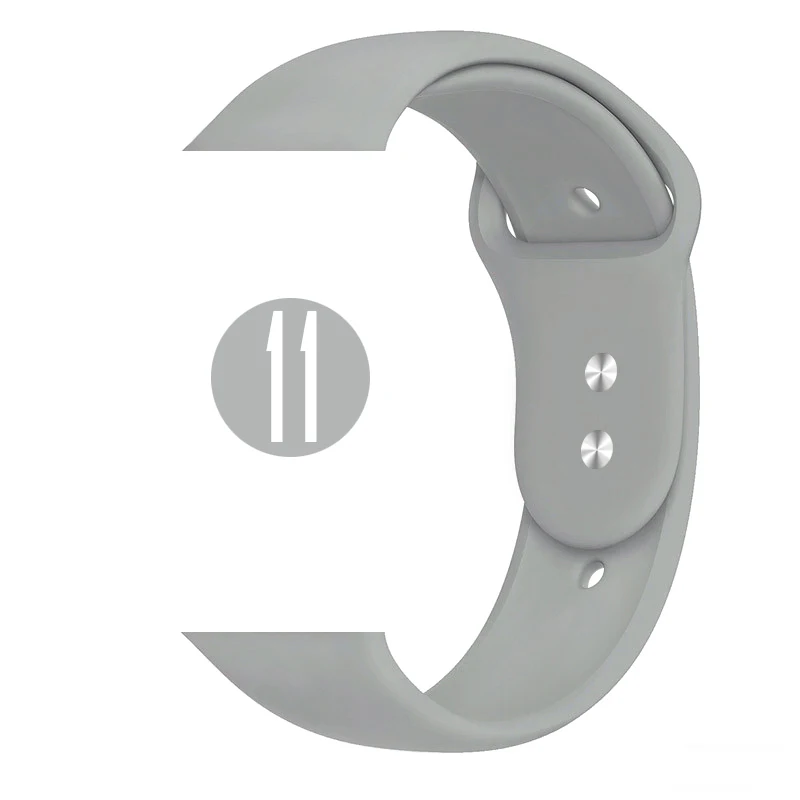 11 Fog Цветной мягкий силиконовый спортивный ремешок для Apple Watch Series 5 4 3 2 1 38 мм 42 мм резиновый ремешок для часов iWatch 5 4 40 мм 44 мм - Цвет ремешка: 11 Fog