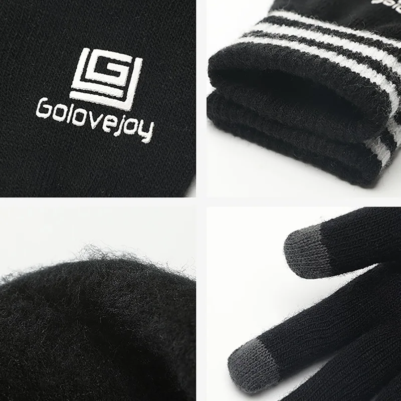 Новые мужские и женские осенне-зимние вязаные перчатки с сенсорным экраном