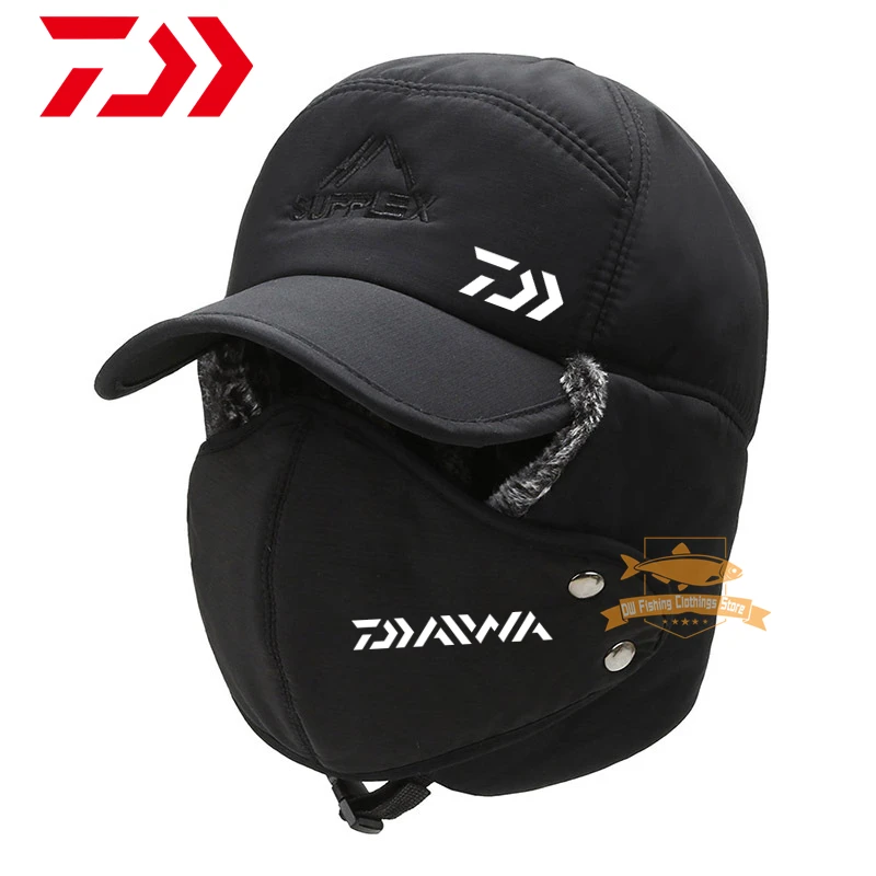 

DAIWA Fishing Cap Men Winter Thickened Plus Velvet Warm Ear Protection Windproof Waterproof Outdoor Travel Skiing Fishing Hat