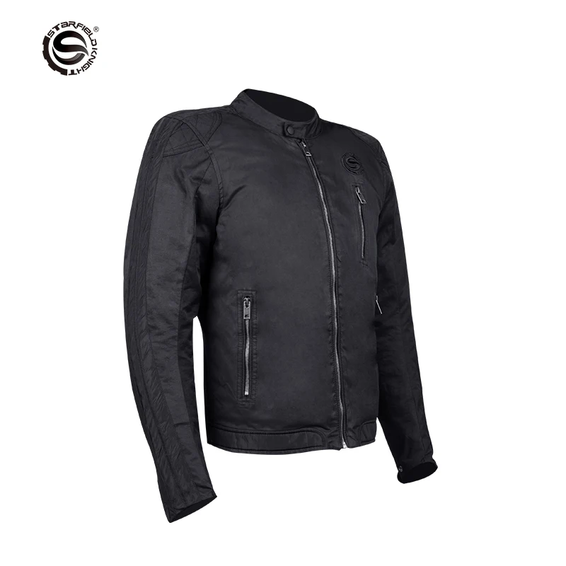 Черная стильная теплая Мужская мотоциклетная куртка SFK с защитой CE Броня и