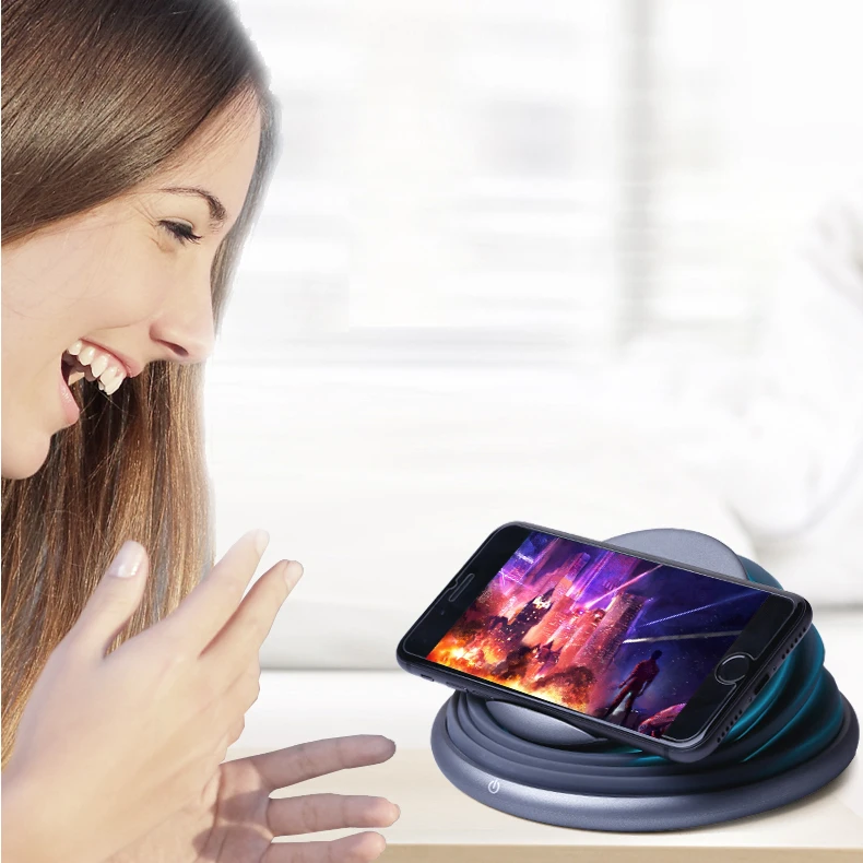 Беспроводное зарядное устройство Qi с лампой для зарядки IPhone 8 Plus Xiaomi Samsung Huawei