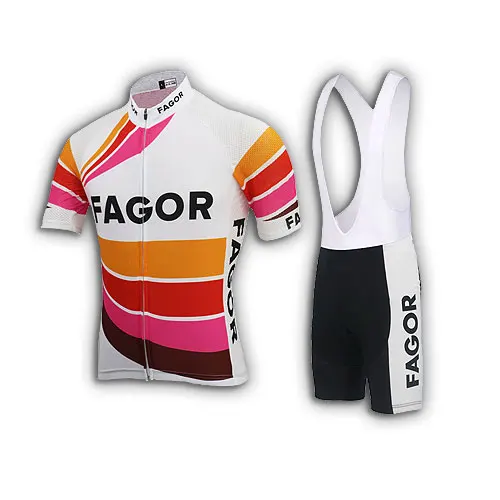 

LASER CUT FAGOR TEAM Retro Classic Men's Cycling Jersey Short Sleeve Bicycle Clothing With Bib Shorts Ropa Ciclismo