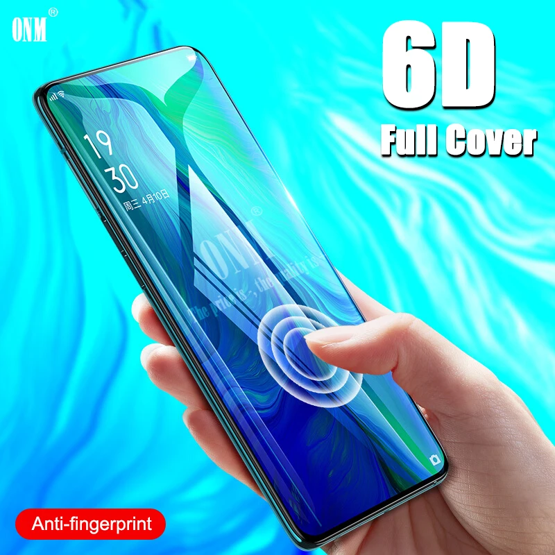 Закаленное стекло 6D для Oppo Reno 10x Zoom полное покрытие изогнутая Защитная пленка
