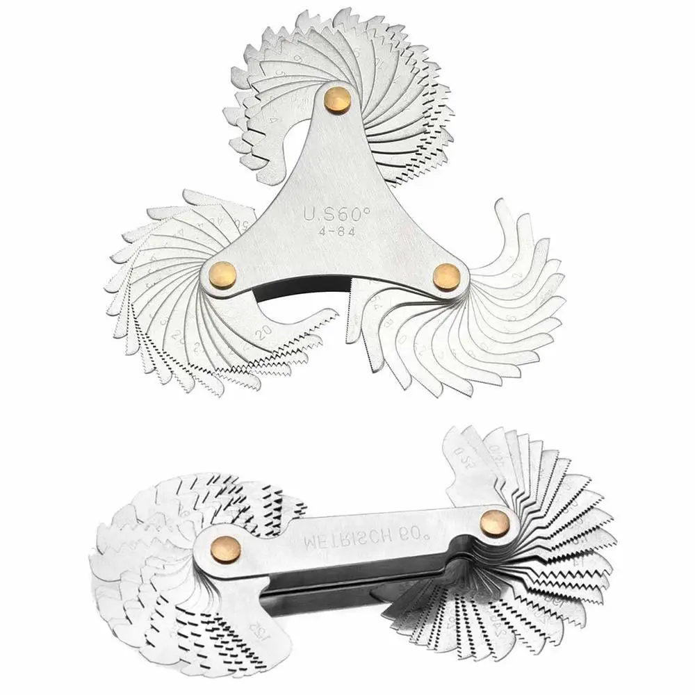 

55/60 Degree Thread Plug Gauge Measuring Metric Screw Blade Pitch Folding Gauge Combina Carpenter Measurment Tools