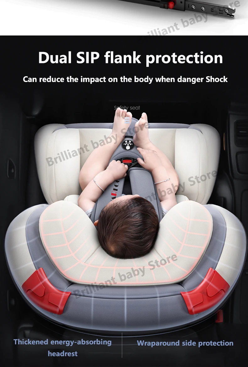Автокресло Детское безопасное автомобильное сиденье с фиксатором Isofix и защелкой для 0-12 лет, зимнее портативное регулируемое детское автомобильное безопасное сиденье, автомобильное защитное кресло