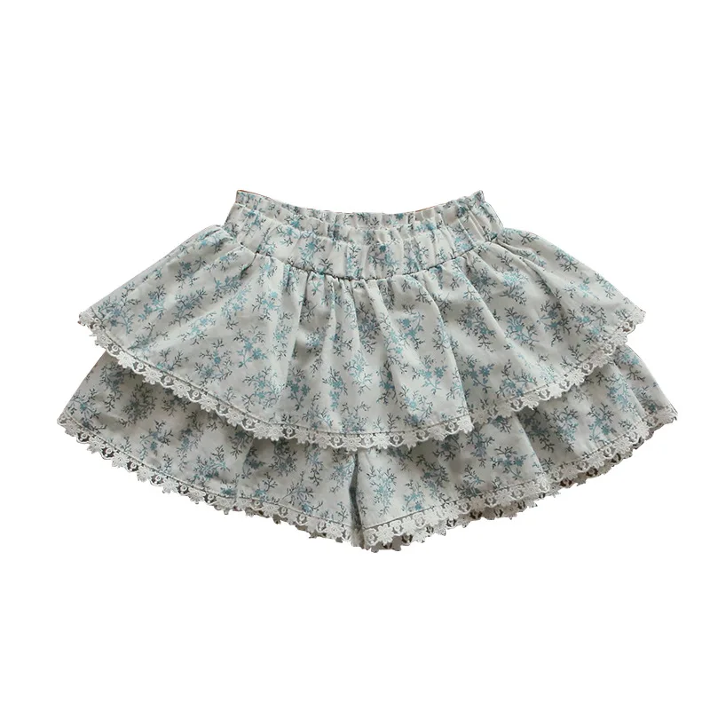 

Toddler Girl Floral Skirt Shorts Princess Summer Baby Cotton Pants Ruffle Skirts Little Girls Children Clothing Fluffy Culottes