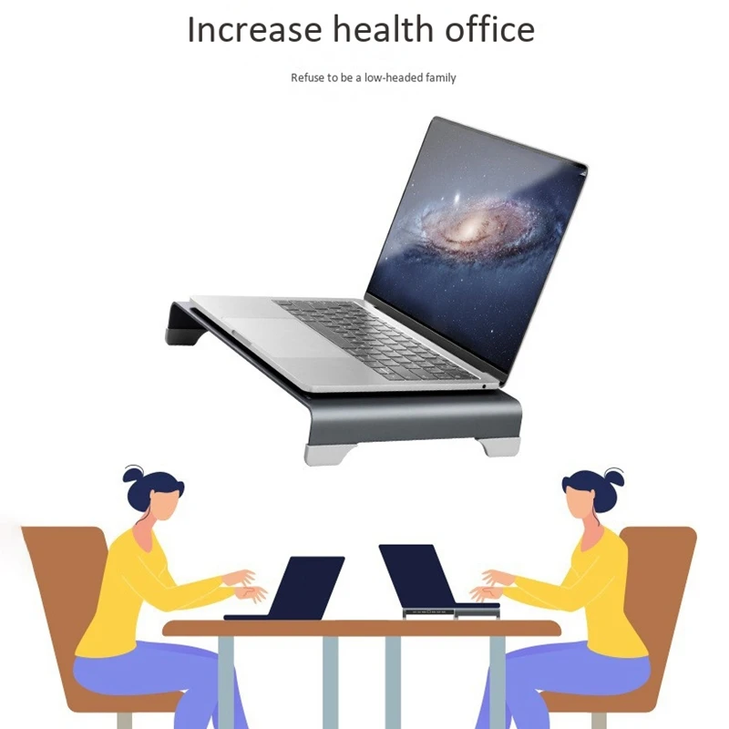 Vaydeer Aluminum Monitor Stand Desktop Display Riser with Type-C/USB3.0/HDMI Multi Interface Converter for Computer PC/Laptop