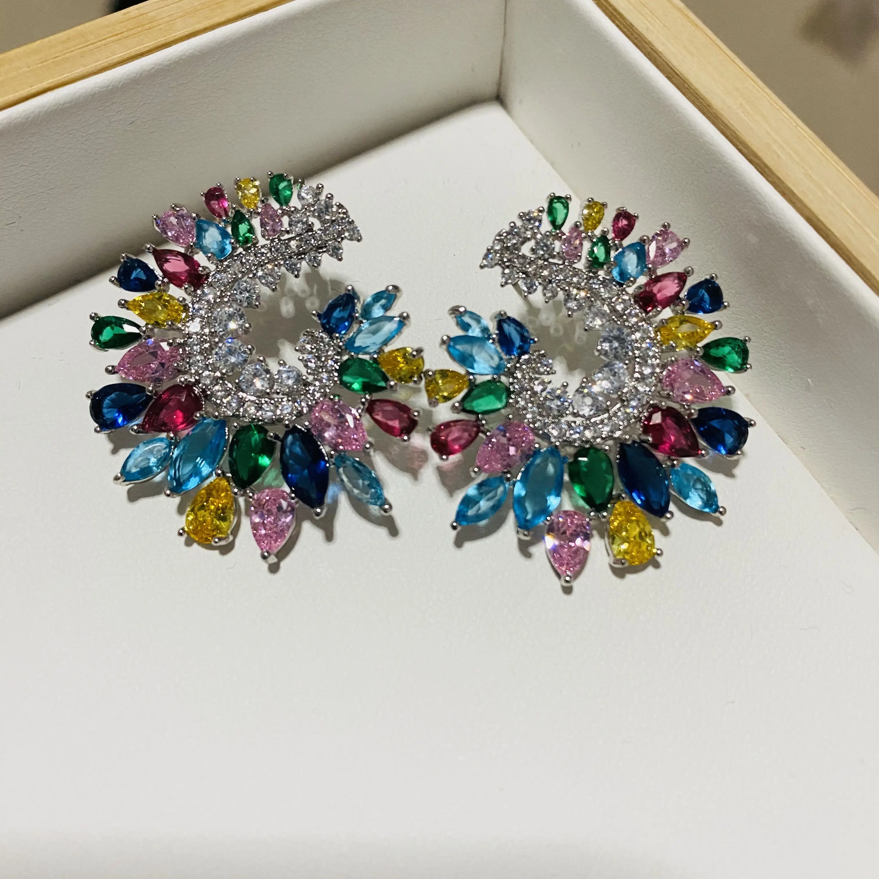 Фирменная Новинка AAA кубический цирконий бриллиант Elegand оливковой ветвью большие